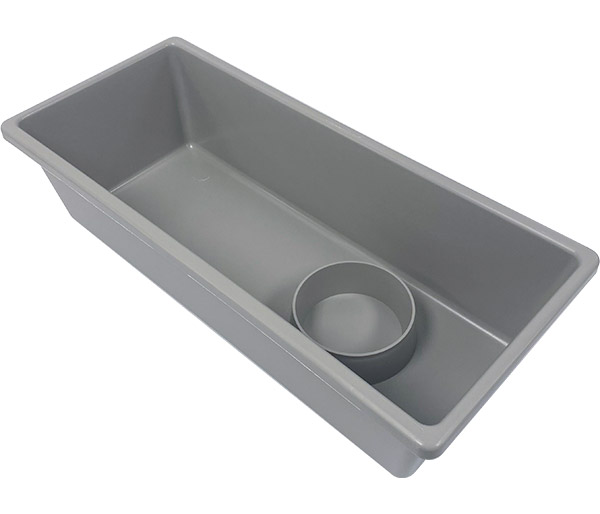 10Tall-GPPC 10-Tall Gray Polypropylene Tub with Cup Holder