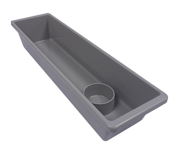 Mini-10 Gray Polypropylene Tub with Cup Holder